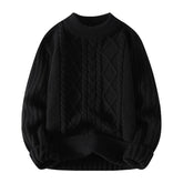 Black Cable Knitted Pull Over Sweater
